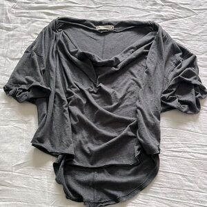 Free People Charcoal Gray Size M Just Chill Tee